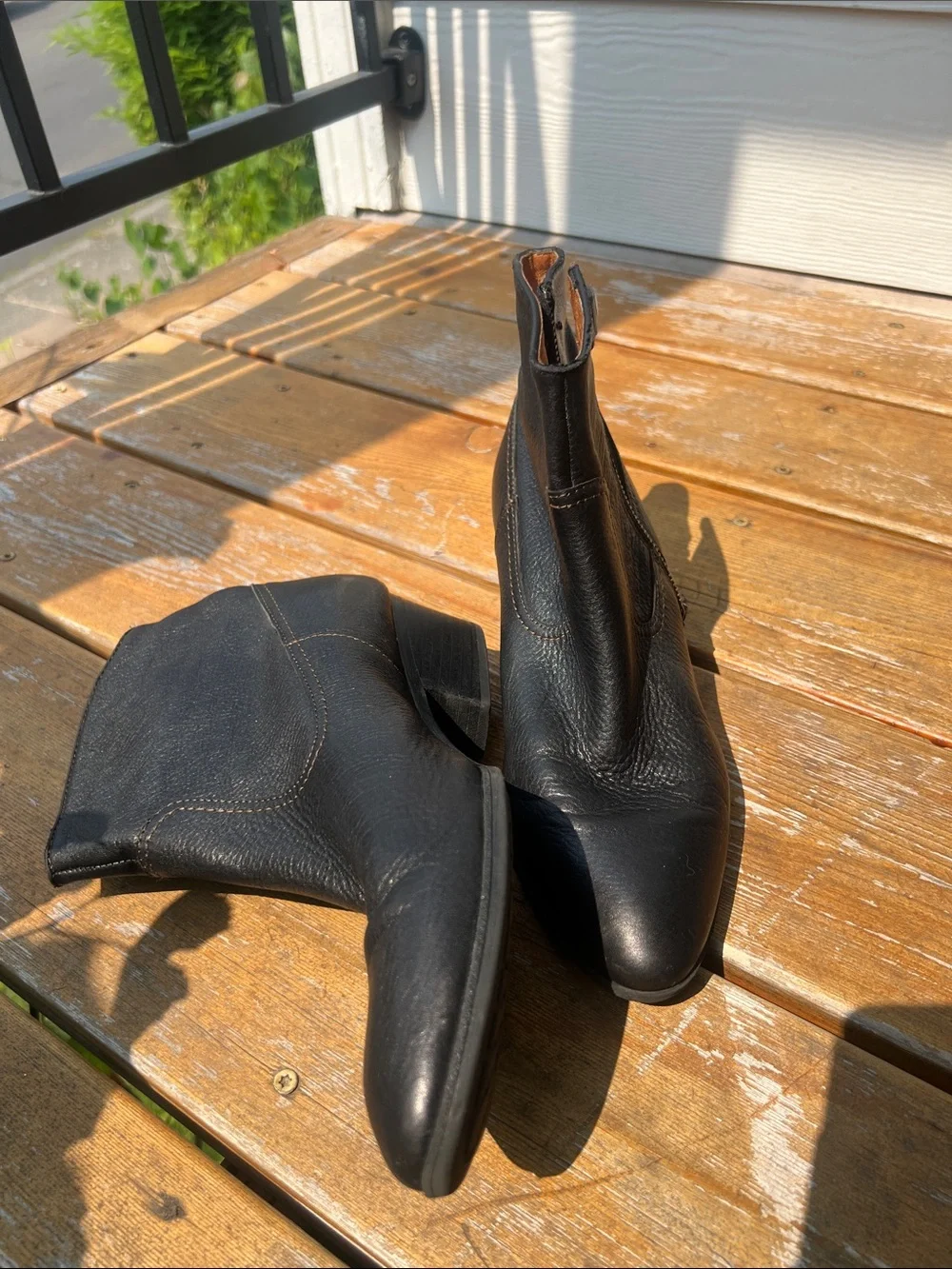 Sofft Black Leather Ankle Booties with Side Zip